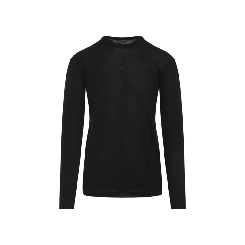 Rick Owens Pull Tailored Knit Top With Vertical Seam In Virgin Woo Black