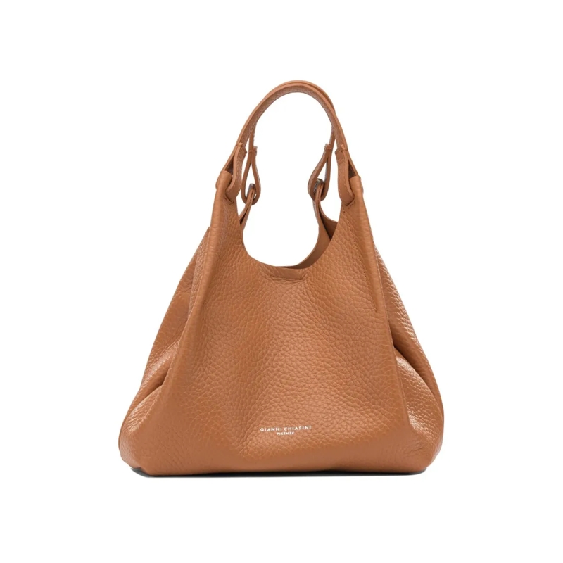 Gianni Chiarini Sac à bandoulière Textured Leather Shoulder Bag With Dual Handles Orange