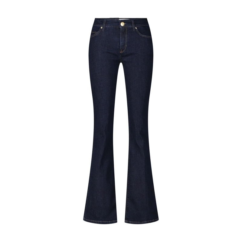 Cambio Jeans Schlaghose aus Denim Dunkelblau