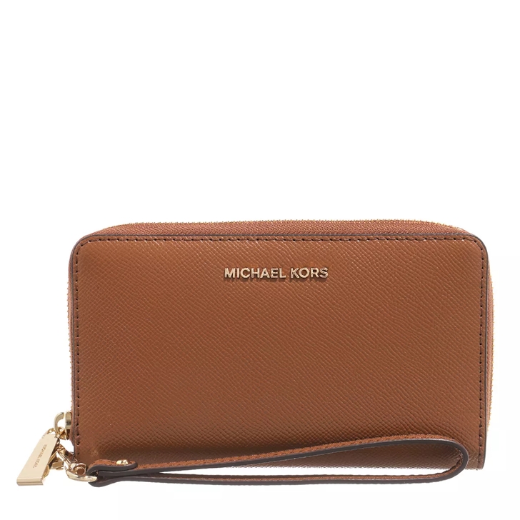 Michael Kors Jet Set Travel Large Flat Zip MF Phone Case Wristlet Wallet