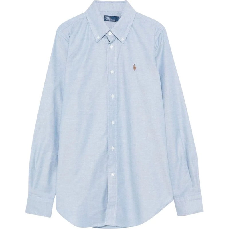 Polo Ralph Lauren T-Shirt Long Sleeve Button Front Shirt Blue