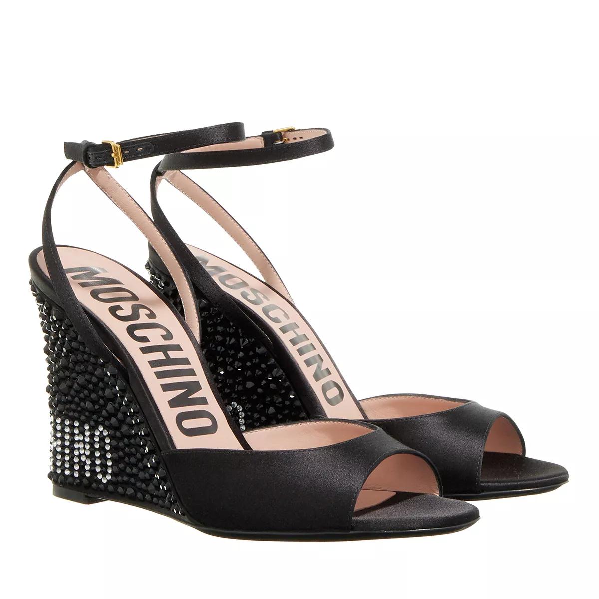 Moschino Sandalen & Sandaletten - Strass Heel Sandals - Gr. 38 (EU) - in Schwarz - für Damen