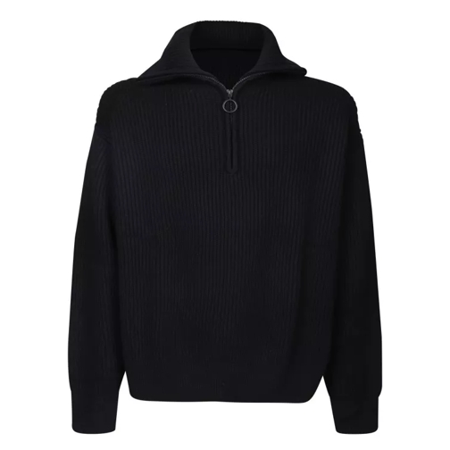 Studio Nicholson Merino Wool Pullover Polo Shirt Black 