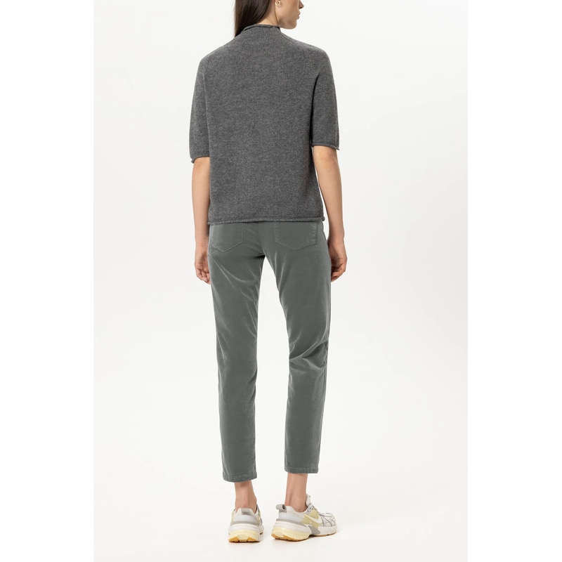 Luisa Cerano Stoffen broek Skinny-Velvet-Pants heather grey(Image 4)