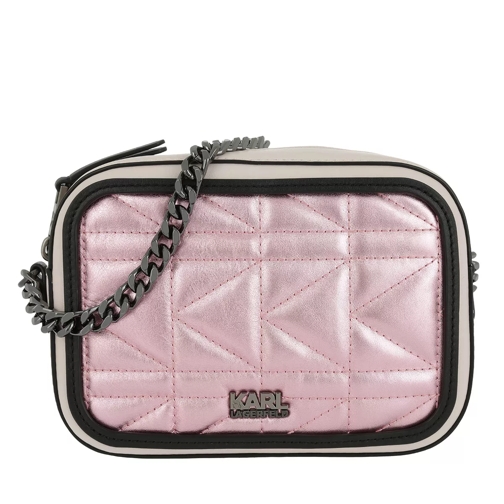 Karl Lagerfeld K/Kuilted Pink Camera Bag Metallic Pink Crossbody Bag