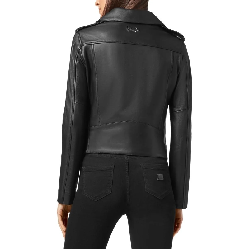 Philipp Plein Lederjacke Leder Biker-Jacke schwarz(Image 3)