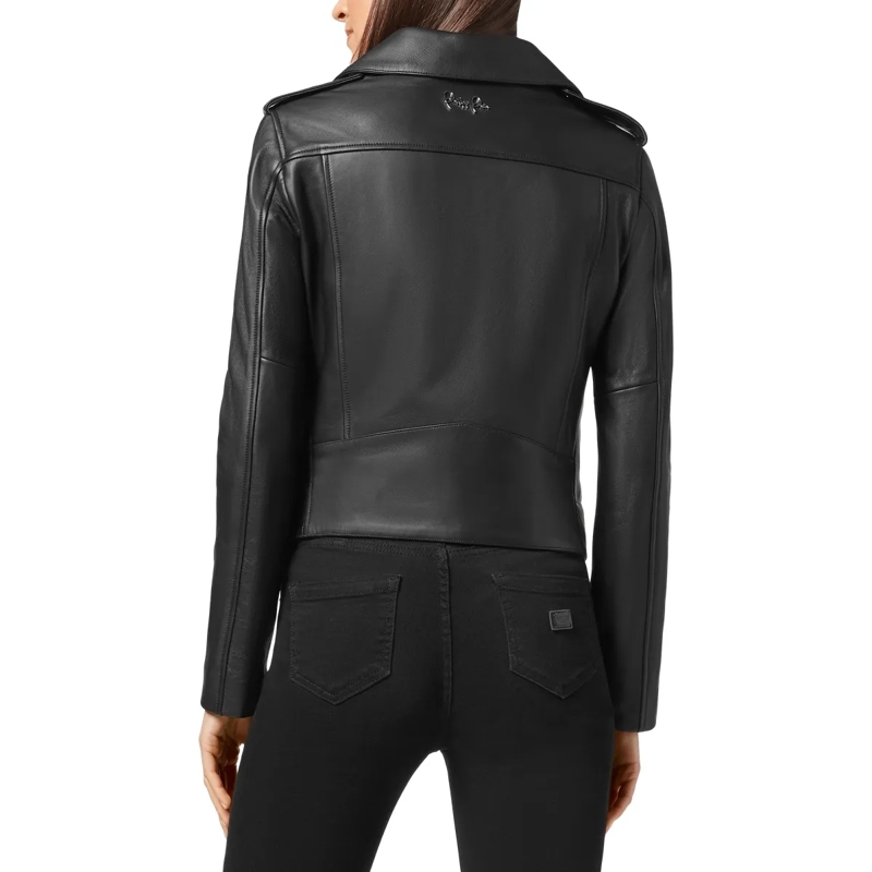 Philipp Plein Lederjacke Leder Biker-Jacke schwarz(Image 2)