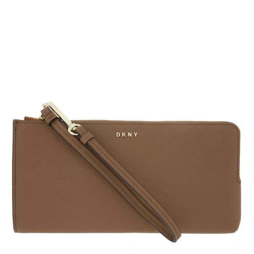 DKNY Bryant Park Wallet Saffiano Leather Teak Portemonnaie mit Zip-Around-Reißverschluss