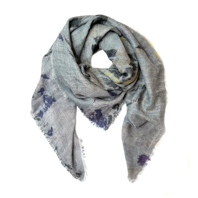 Mala Alisha Écharpe légère Schal Muted Glacier aus Woll-Mix Blau