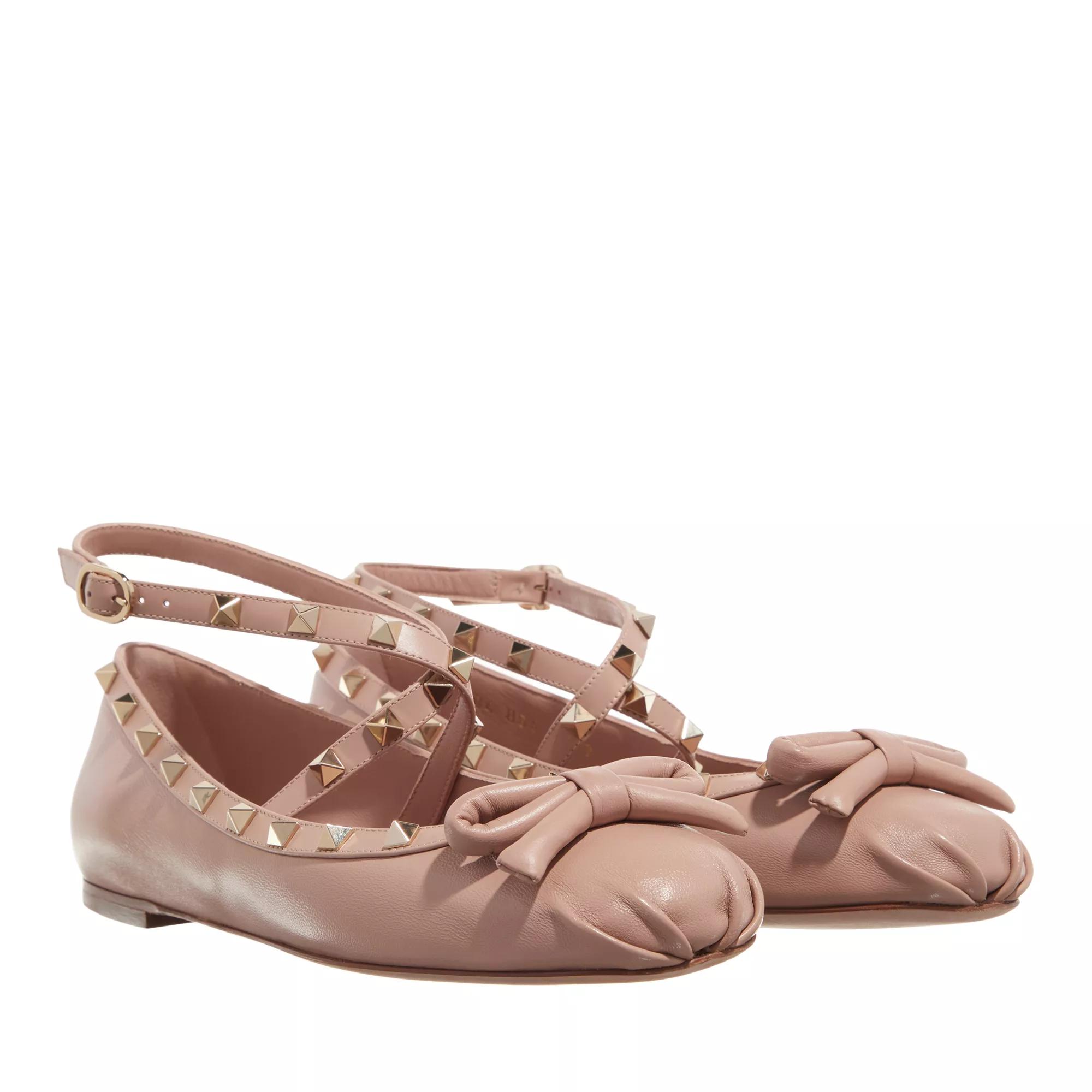 Valentino Garavani Loafers & Ballerinas - Ballerina Rockstud - Gr. 36 (EU) - in Beige - für Damen