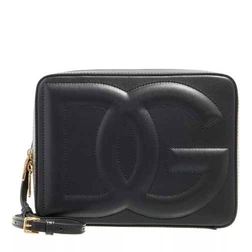 Dolce&Gabbana Logo Camera Bag Calf Leather Nero Sac pour appareil photo