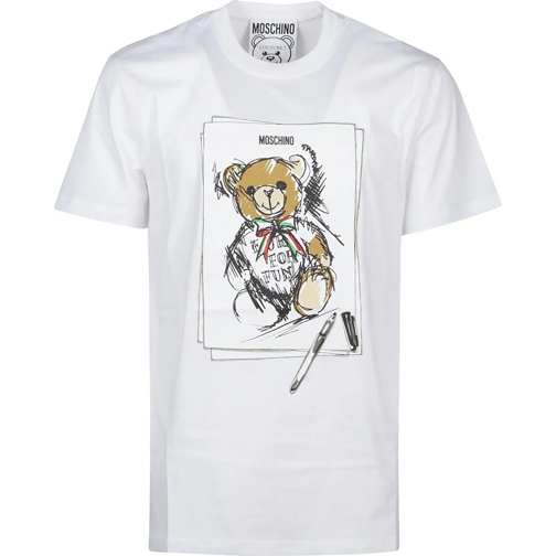 Moschino T-Shirts Teddy Bear Print T-shirt White weiß