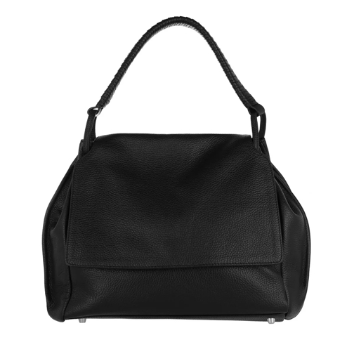 Abro Adria Leather Satchel Bag Black/Nickel Satchel