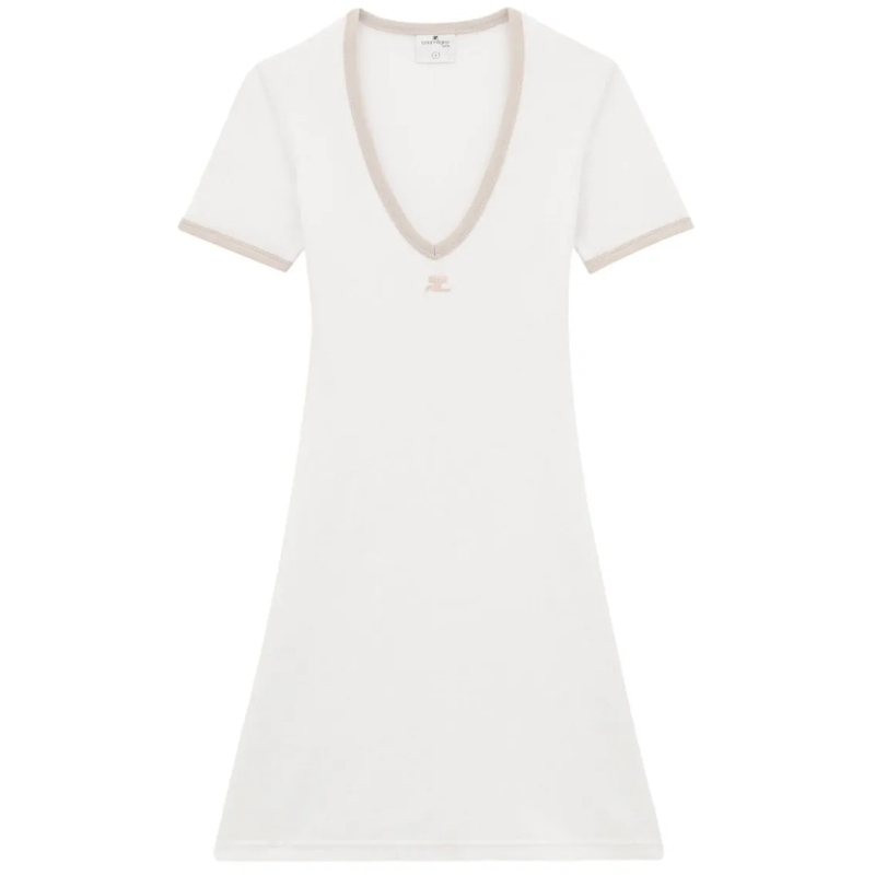 Courrèges Mini-jurk Lightweight Jersey Dress White