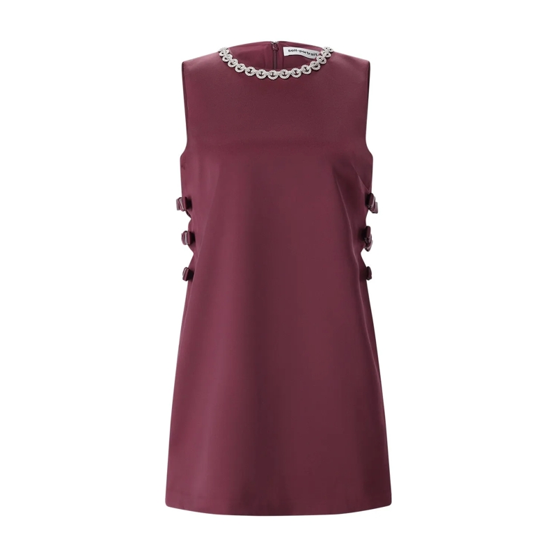 Self Portrait Mini-robe Minikleid aus Satin rot