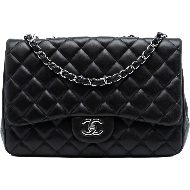 Chanel Schultertasche Jumbo Classic Lambskin Single Flap schwarz