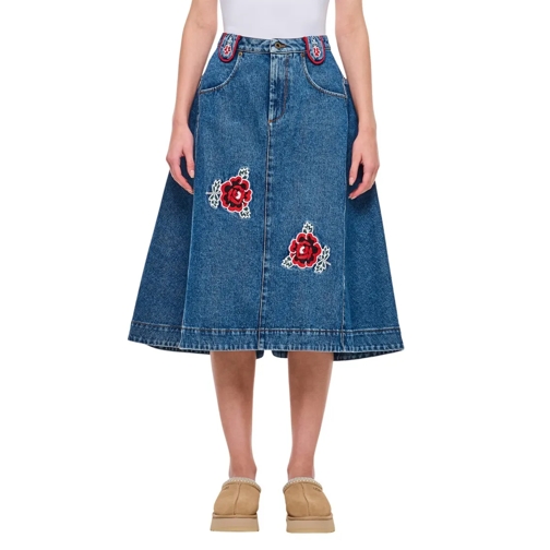 Molly Goddard JeanS-Röcke Abi Denim Miid Skirt Blue