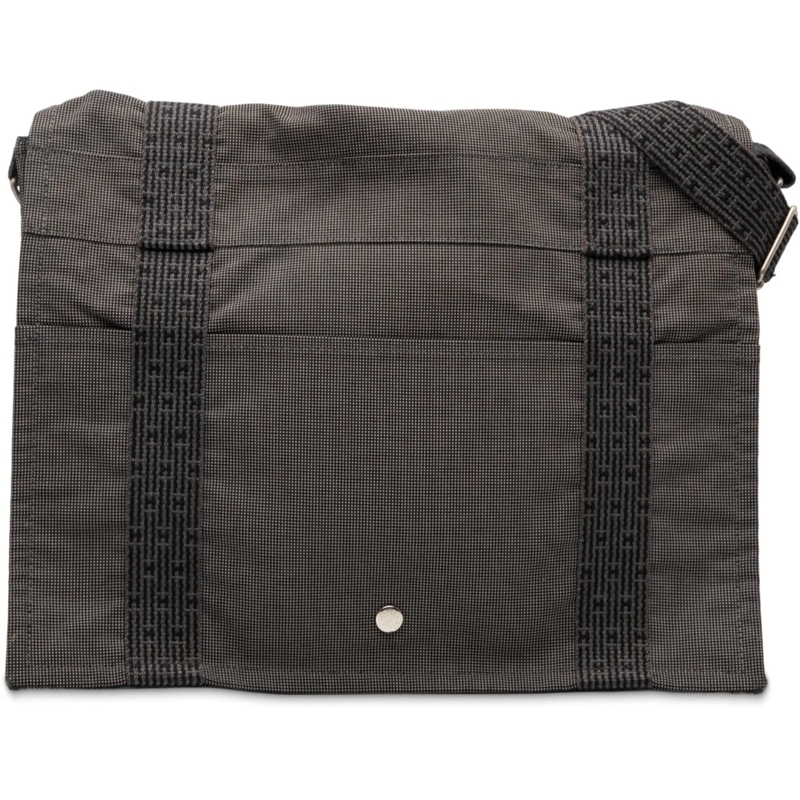 Hermès Schultertasche Canvas Herline Besace MM grau