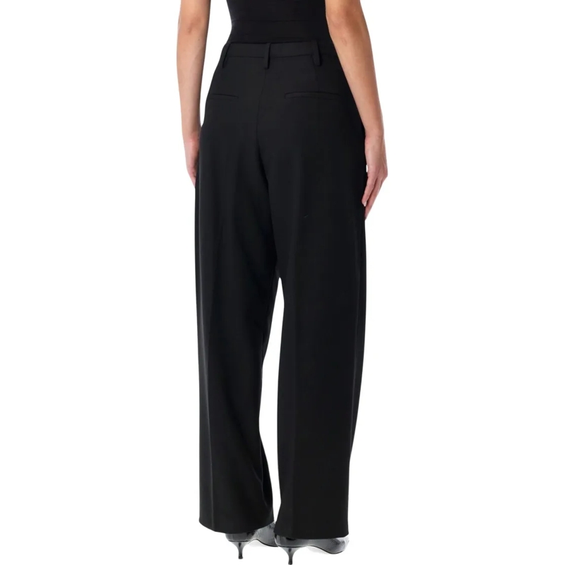 By Malene Birger  Elsa Black High-Waisted Wide-Leg Trousers Black
