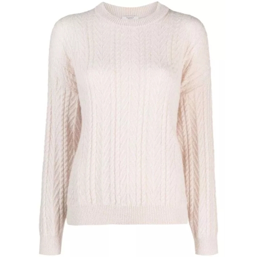 Peserico Cable-Knit Pink Wool-Blend Knitwear Jumper Neutrals 