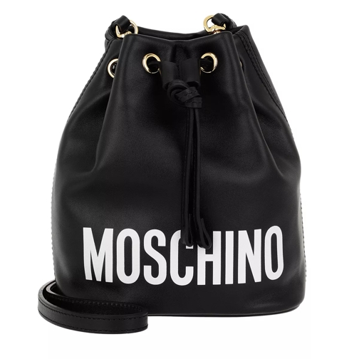 Moschino Logo Bucket Bag Black Borsa a secchiello