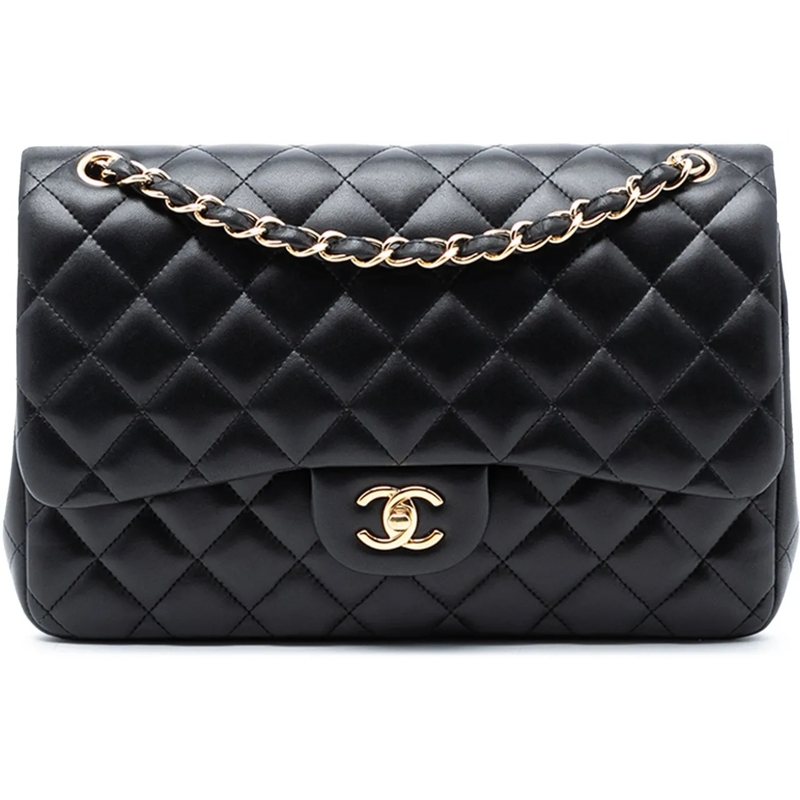 Chanel Schultertasche Jumbo Classic Lambskin Double Flap schwarz