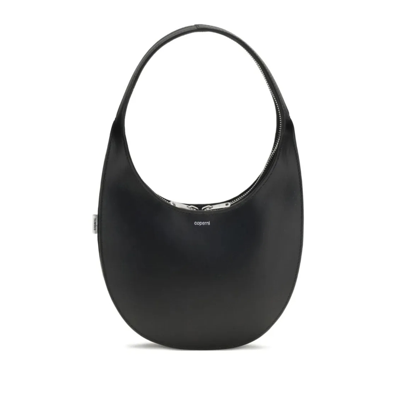 Coperni Schultertasche Crescent-Shaped Black Calf Leather Shoulder Bag Black