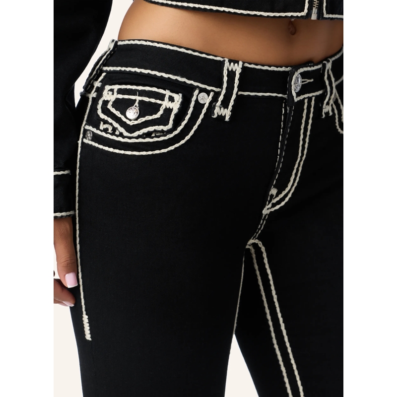 True Religion Bootcut-Jeans - Bootcut- Mid Rise- Ausgestelltes Bein- Super  schwarz(Image 7)