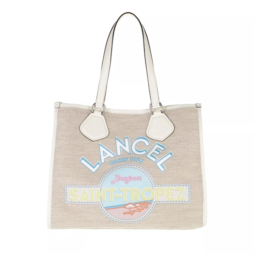 Lancel St Tropez - L Summer Tote Natural Snow Rymlig shoppingväska