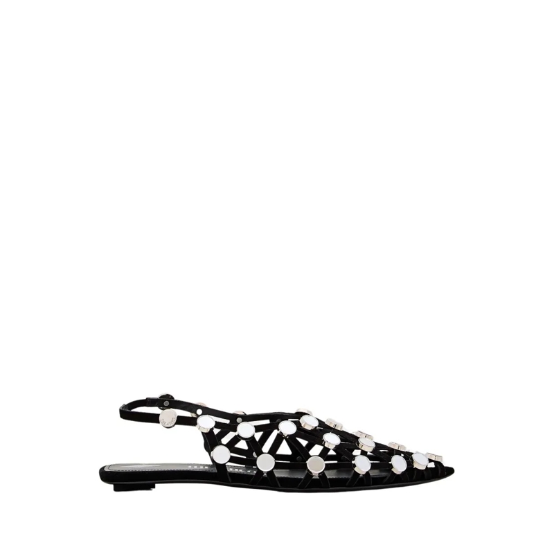 The Attico Ballerinas Grid Flat Ballerina Black