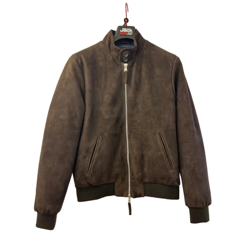 The Jack Leathers Lederjacke Classic Black Leather Jacket With Structured Silho Brown