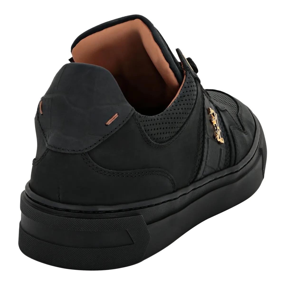 Thumbnail - BILLIONAIRE Low-Top Sneaker - Low-Top Turnschuhe Crocco Print - Gr. 41 (EU) - in Schwarz - für Damen