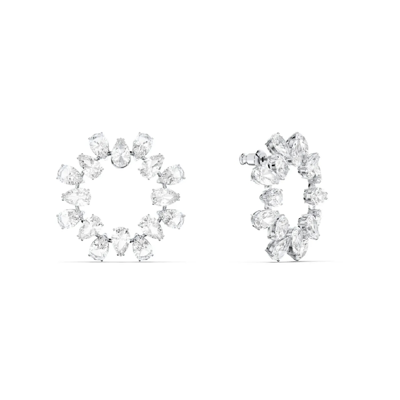 Swarovski Boucles d'oreilles Millenia hoop Pear cut Rhodium plated White