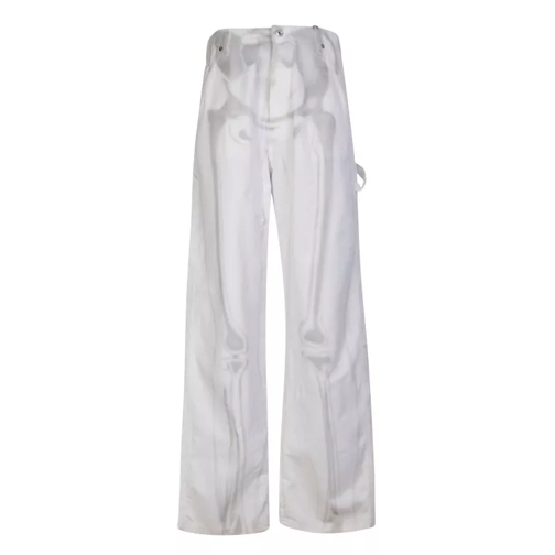 Off-White Carpenter Body Scan Print Loose-Fitting Jeans White Jeans