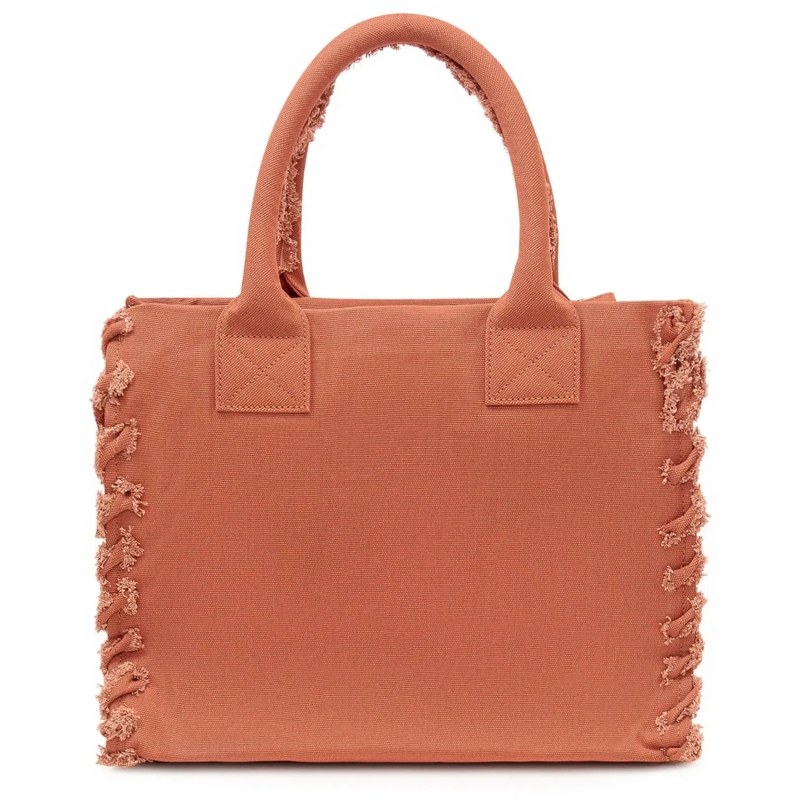Pinko Shopper Borsa Shopper in Canvas con Logo orange(Image 3)