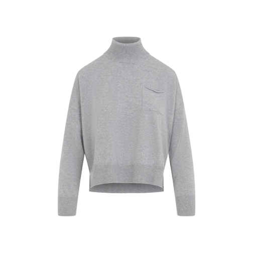 Peserico Rollkragenpullover Light Grey Virgin Wool Turtleneck Grey