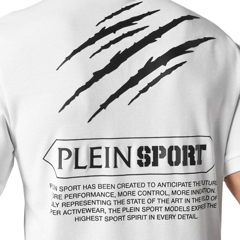 Plein Sport Top Poloshirt Scratch weiss(Image 4)