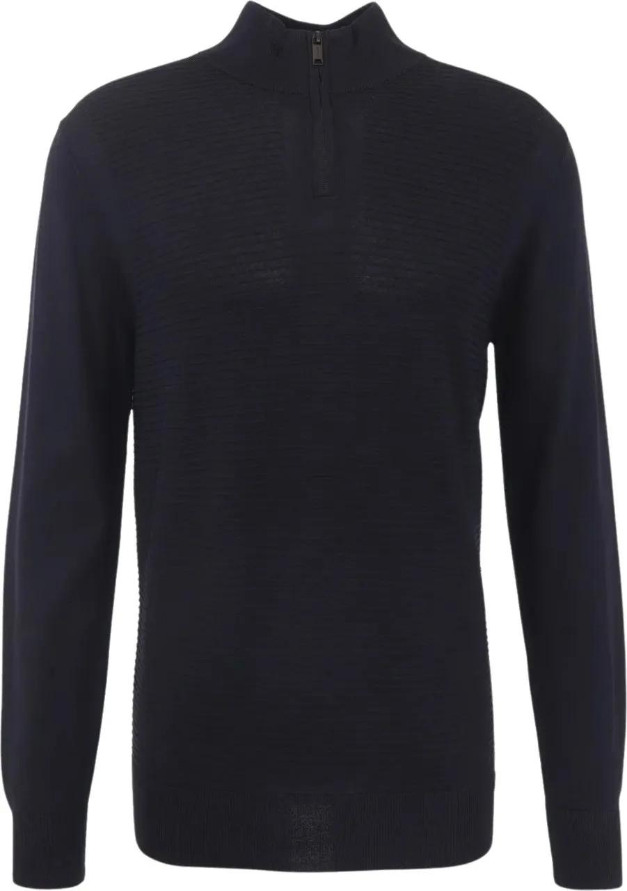 Thumbnail - GENTI - Genti Turtle Zip Ls Truien Donkerblauw K1146-3260 - Größe S - blue
