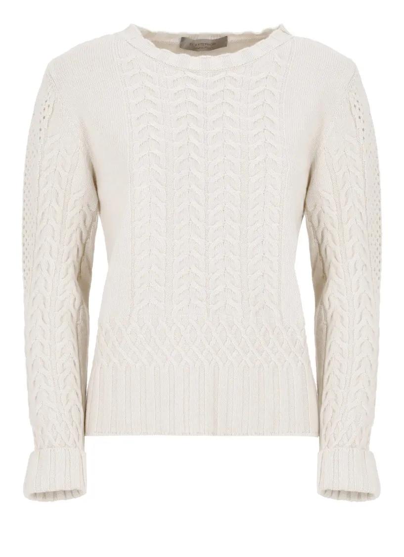 D. Exterior - Ivory Wool And Silk Sweater - Größe S - beige