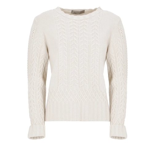 D. Exterior Pullover Ivory Wool And Silk Sweater Neutrals