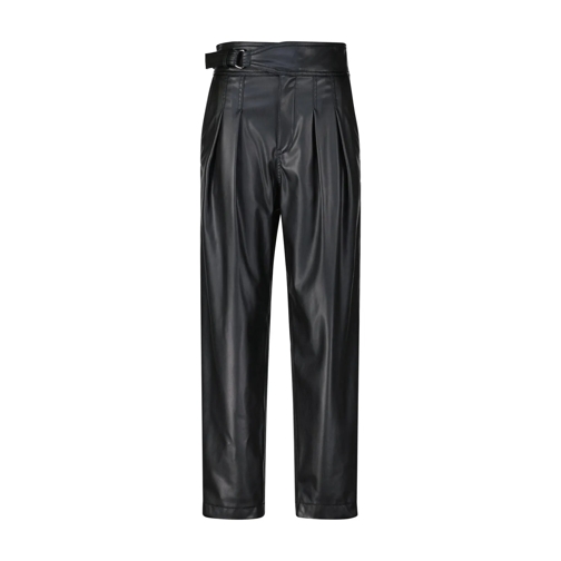 Boss Pantalon décontracté Hose aus Kunstleder Schwarz