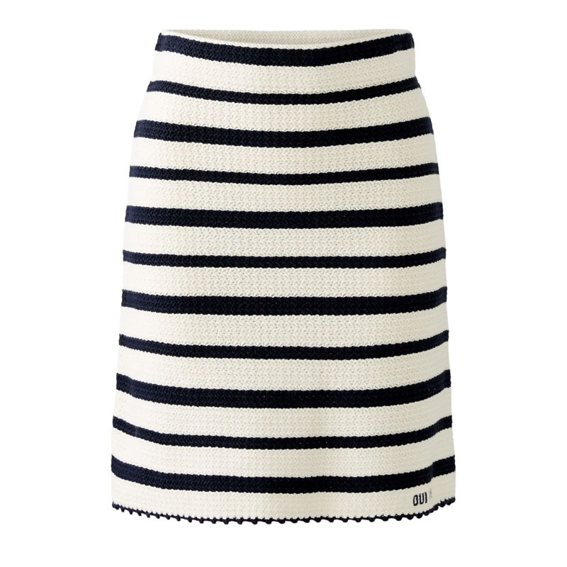 Oui Minirock Strickrock blau