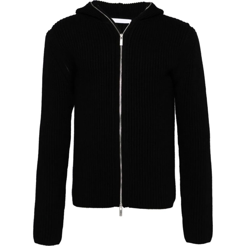 Helmut Lang Pullover De Safety Zip Up Woo Black schwarz