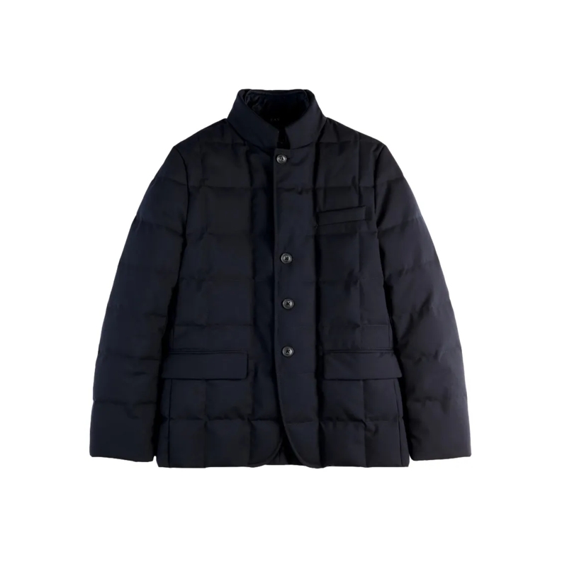 Fay Daunenjacke Quilted Navy Down Jacket With Tailored Fit Black