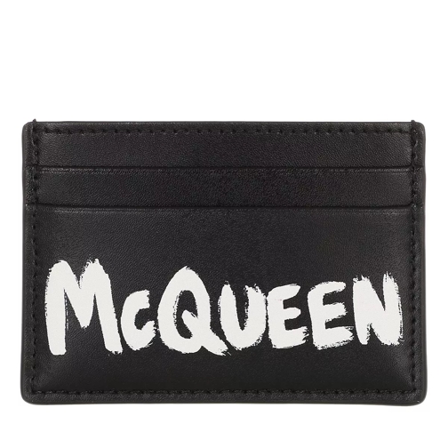 Alexander McQueen Logo Print Card Holder Black Korthållare