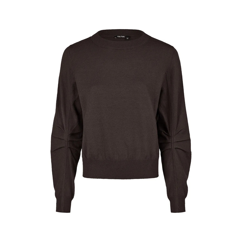 Marc Aurel Pullover Pullover mit Falten-Details braun