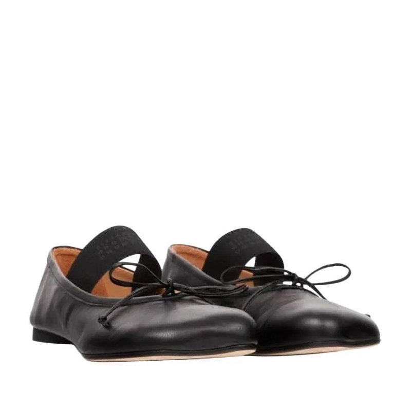 MM6 Maison Margiela Ballerinas Leather Ballerina Black(Image 3)