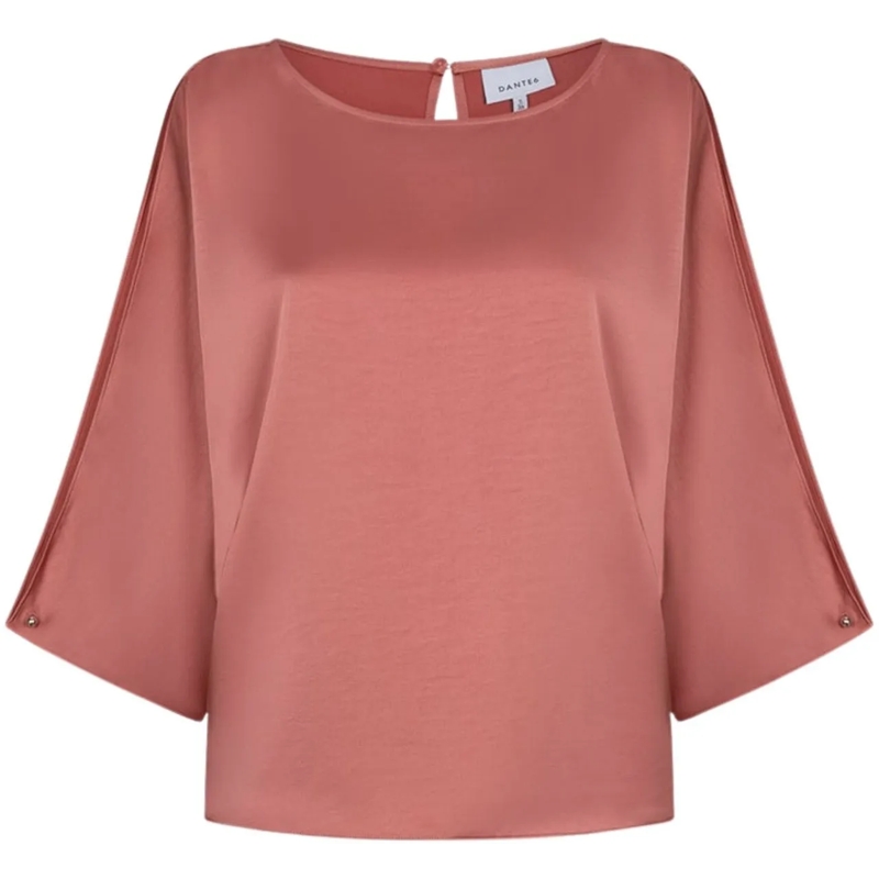 DANTE6 T-Shirt Dante 6 Risette Flowing Satin Top Tops Koraal 2613 mehrfarbig