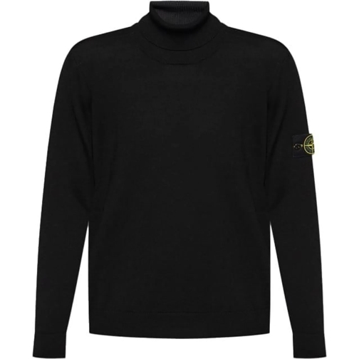 Stone Island Pull zwarte basic rolkraag schwarz