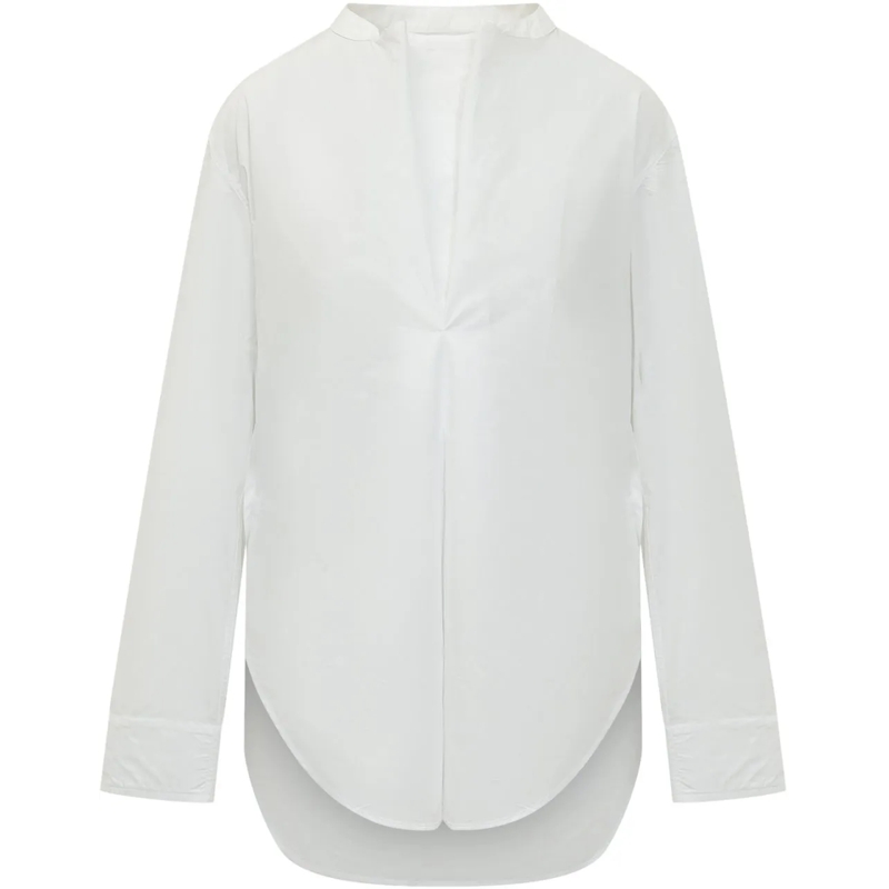 Studio Nicholson Bluse Camicia Con Scollatura A V weiß